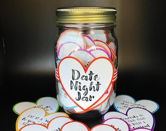 Numérique imprimable : 108 Date Night Jar Cards Jetons Date Ideas Love Tokens Cadeau Saint Valentin Anniversaire Anniversaire Temps en famille avec les enfants