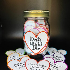 Digital Printable: 108 Date Night Jar Karten Tokens Datum Ideen Liebe Token Geschenk Valentinstag Jahrestag Geburtstag Familienzeit mit den Kindern