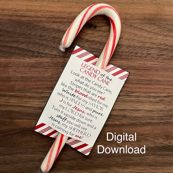 Legend of the Candy Cane Poem Tag Download PDF