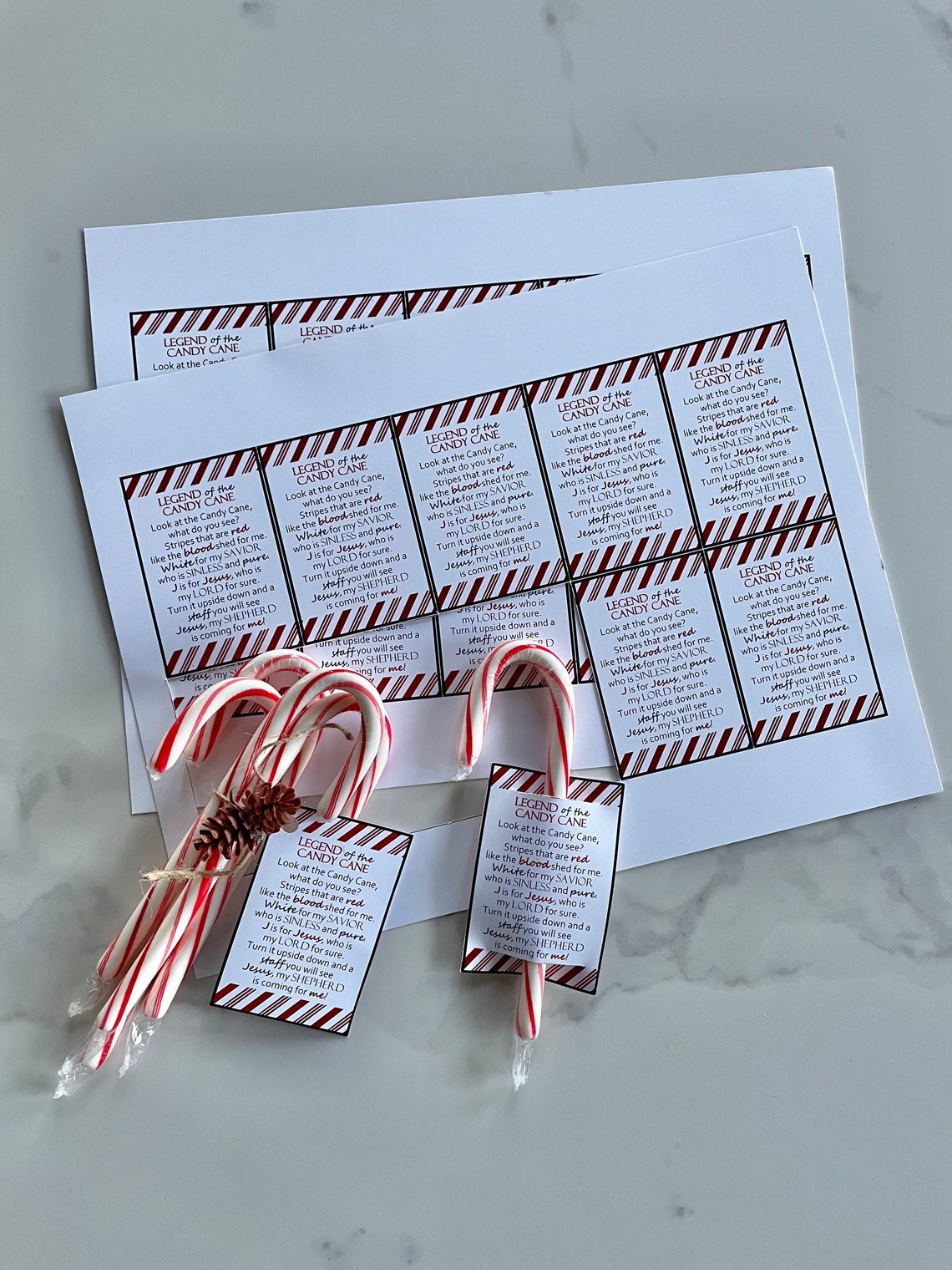 Legend of the Candy Cane Poem Tag Download PDF - Etsy