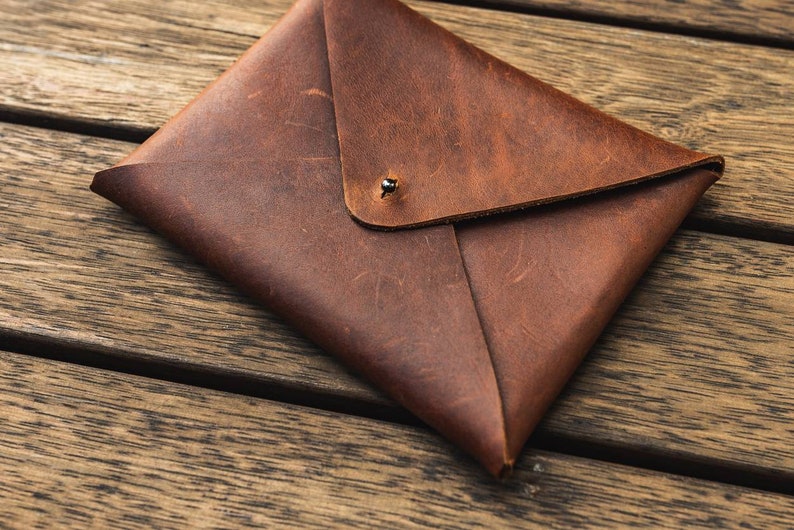 LARGE 6x8 INCH SIZE Handmade Premium Leather Envelope for Etsy