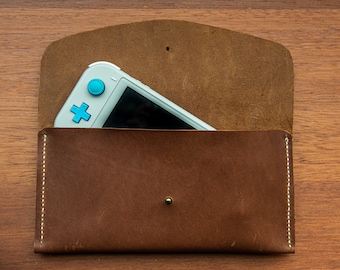 Handmade Genuine Leather Nintendo Switch Case, Nintendo Switch Lite Case, Cover, Pouch