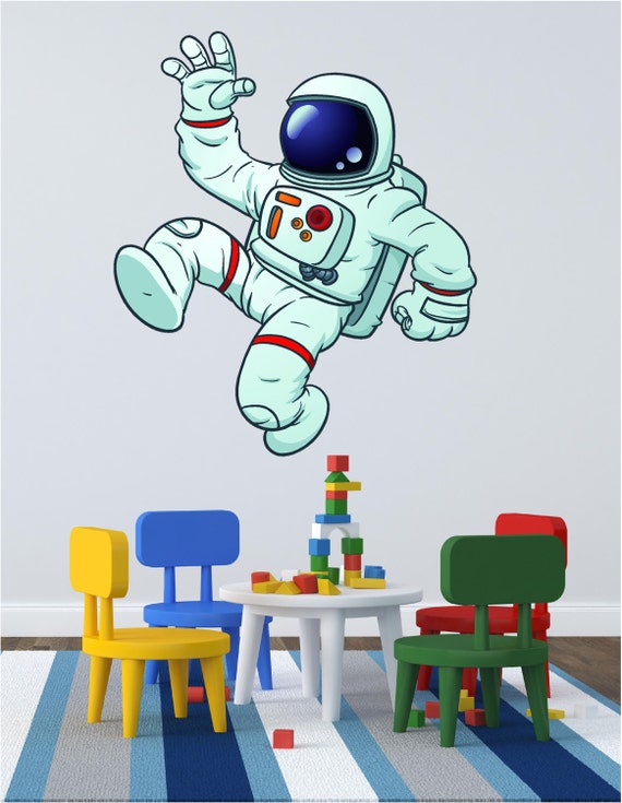 Full Colour Astronaut Space Man Boys Bedroom Wall Sticker Decal Kids Decoration 