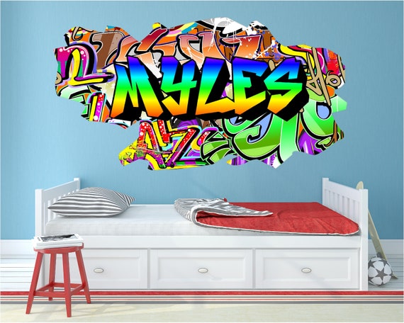 Graffiti Personalized Name Brick Wall Art Sticker Decal Transfer Bedroom Mural