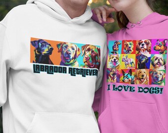 I LOVE DOGS! ~ Labrador Retriever Original Abstract Pop Art Design Series T Shirt Hoodie