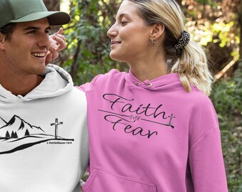 Faith over Fear at Sunset Cross T Shirt Hoodie