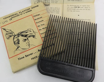 Tonsorial Flattop Comb in Original Box with Instructions - Large Barber Comb for Flat Top Hair Styles