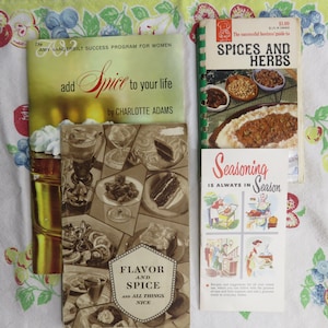 Lot of 4 Seasonings Herbs and Spices Cookbooks and Booklets Amy Vanderbilt Add Spice, Successful Hostess Guide