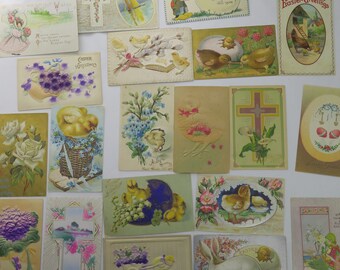 Lot of 11 Vintage Easter Postcards Embossed Cross Easter Egg Chick Flower Post Cards
