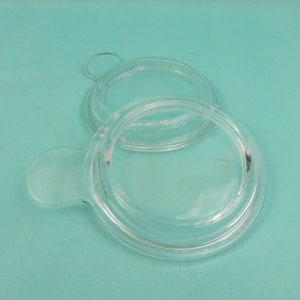 Juego de 2 tapas redondas de repuesto de vidrio transparente Pyrex P-150-C con asa para tazones Corning Ware Grab It - Solo tapas
