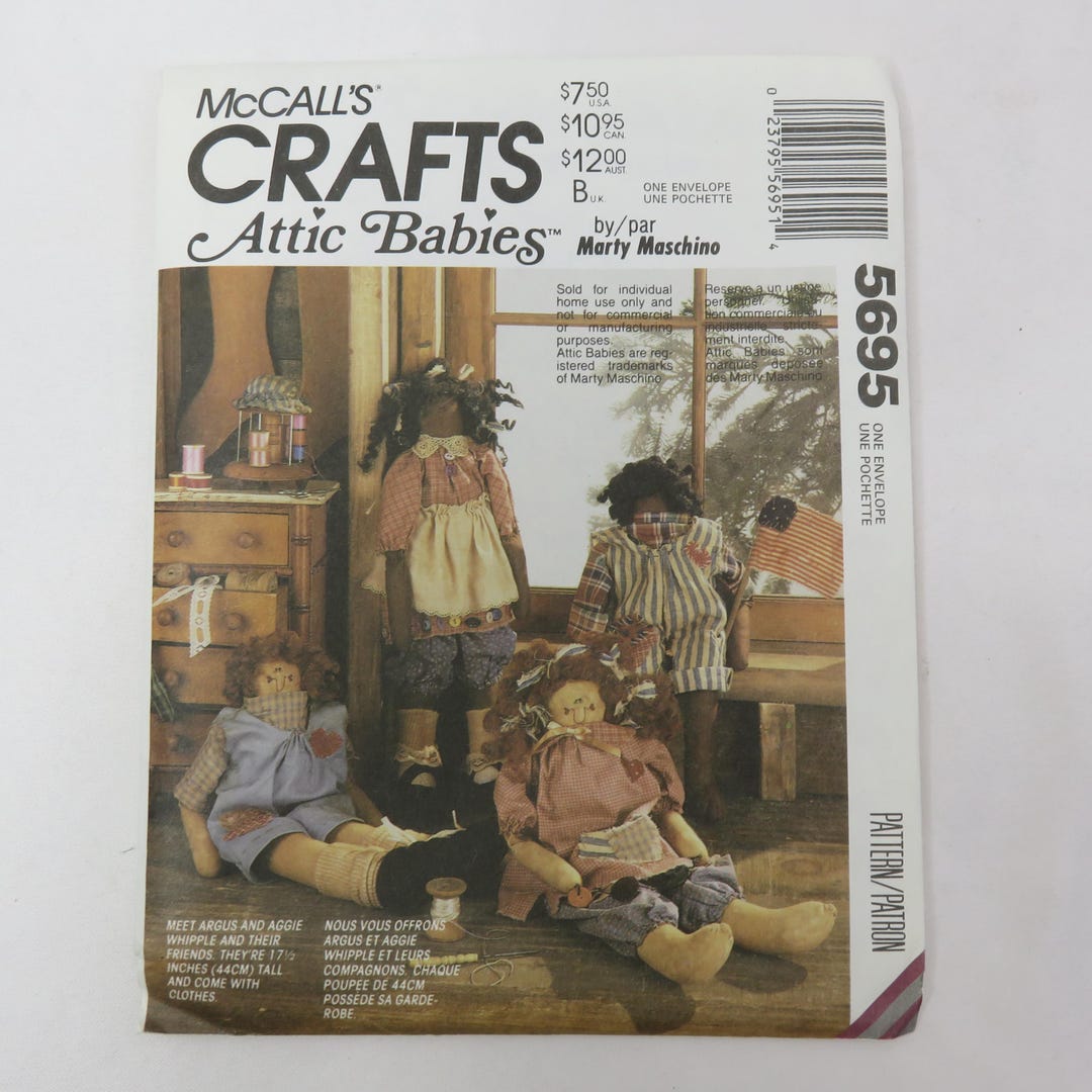 Mccalls 5695 Crafts Sewing Pattern Uncut Attic Babies Argus Aggie ...