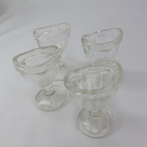 Gulfport Clear Eye Wash Cups Lot of 4 Paneled Transparent Marked G