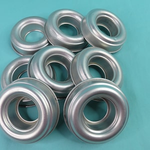 Lot of 8 Vintage Miniature Tube Ring Donut or Gelatin Molds - Aluminum Round Candy Cake  or Craft Molds