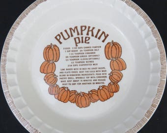Pumpkin Pie Recipe Deep Dish Pie Plate - 11" Pie Pan - Made in USA