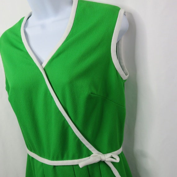 Vintage Kay Windsor Green White Dress early 1960s… - image 2