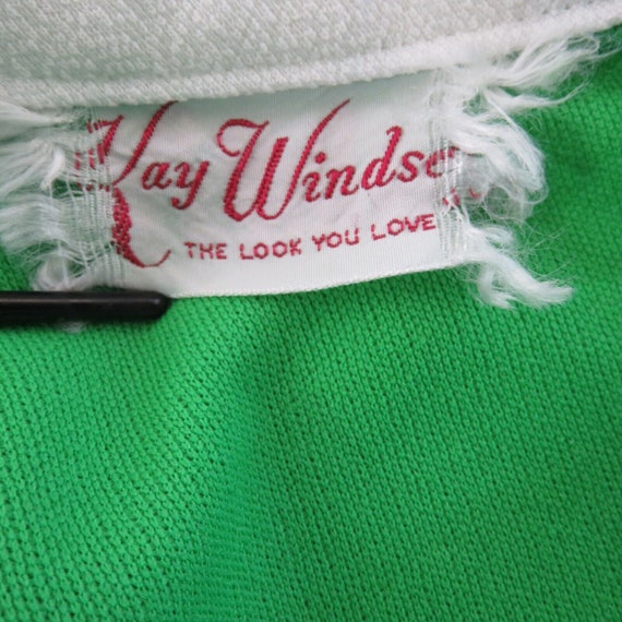 Vintage Kay Windsor Green White Dress early 1960s… - image 8