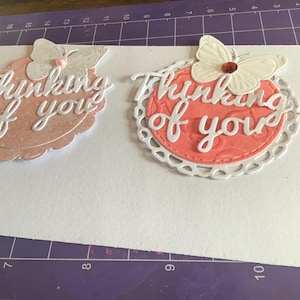 Adornos para tarjetas hechos a mano, redondos, diseño de mariposa en 3D x 2