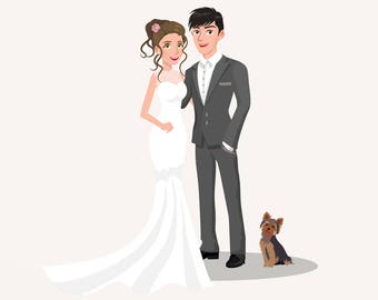 Wedding Guestbook Alternative Custom Couple Portrait Custom Portrait Guestbook Unique Guestbook Guestbook Yorkshire Terrier Yorkie