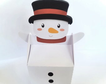 Snowman Favor Box Candy Gift Party Favor Treat Box Christmas Favor Box Snowman Box Christmas Treat Box Snowman Favors Silhouette Studio