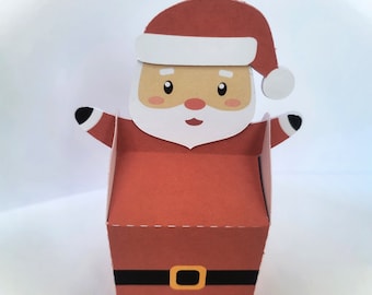 Santa Claus Favor Box Candy Gift Party Favor Treat Box Christmas Favor Box Santa Box Christmas Treat Box Santa Favors Silhouette Studio