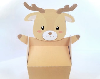 Reindeer Favor Box Candy Gift Party Favor Treat Box Christmas Favor Box Reindeer Box Christmas Treat Box Reindeer Favor Silhouette Studio