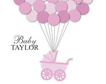 Baby Shower Guest Book Alternative Guest Sign In Ideas Stroller Balloons Poster Print Guest Sign Personalized Unique Creative Fun Original