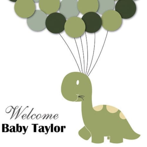 Dinosaur Baby Shower Guest Book Alternative Dinosaur Birthday - Etsy