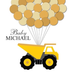 Baby Shower Guest Book Alternative Construction Truck Baby Shower Construction Truck Guest Book Poster Construction Truck Nursery Truck