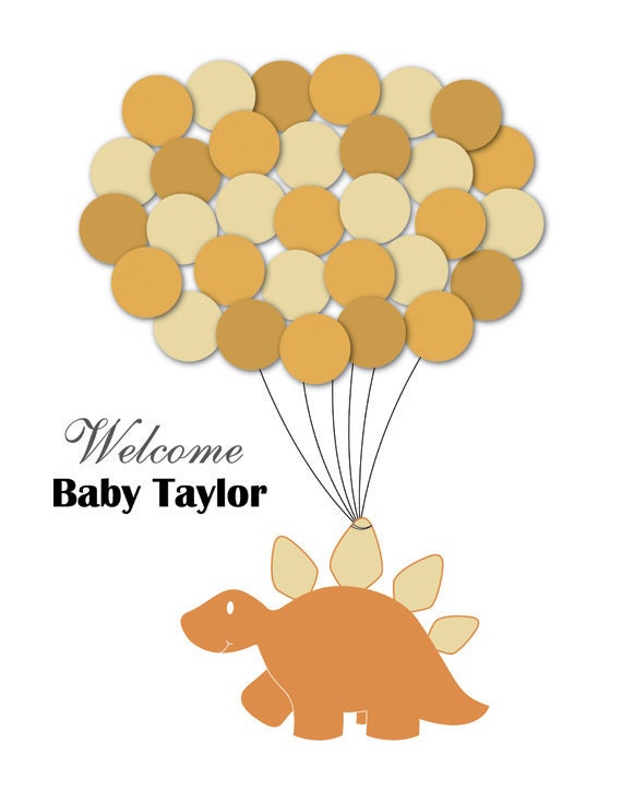Baby Shower Guest Book Alternative Dinosaur Children Kid | Etsy