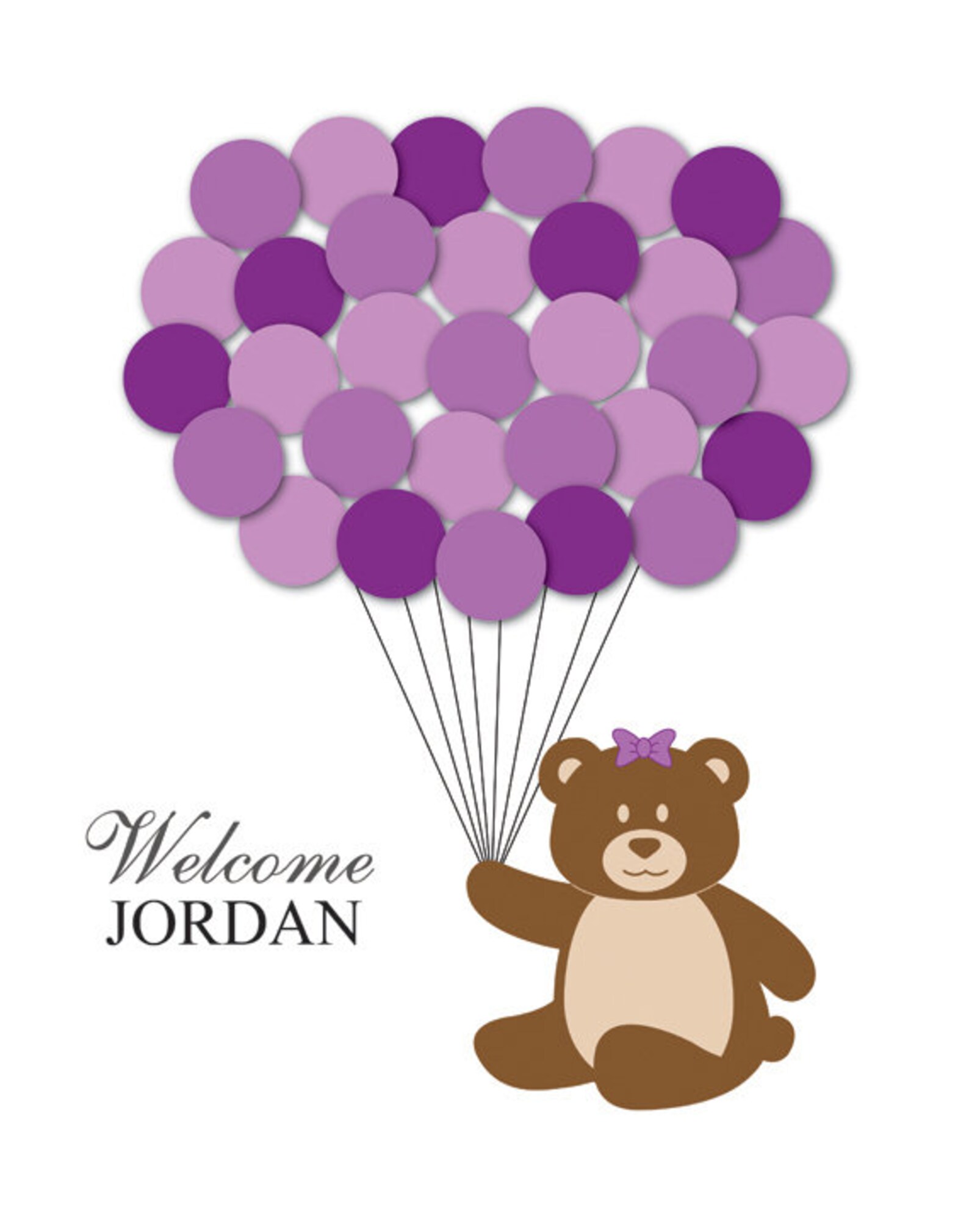 Baby Shower Guestbook Alternative Bear Children Kids Birthday Etsy