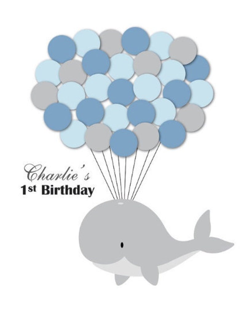 Whale Guest Book Whale Birthday Guest Book Alternative Whale - Etsy
