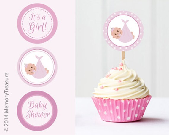 Girl Baby Shower Cupcake Toppers Printable Baby Shower Cup Etsy Girl Baby Shower Cupcake Toppers Printable Baby Shower Cup Etsy