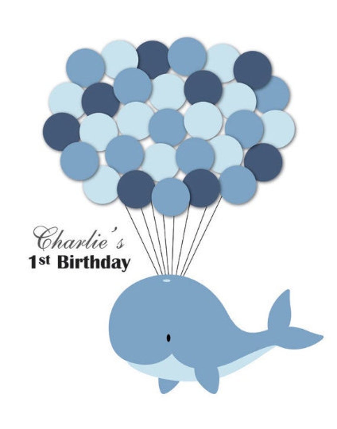 Whale Guest Book Whale Birthday Guest Book Alternative Whale - Etsy