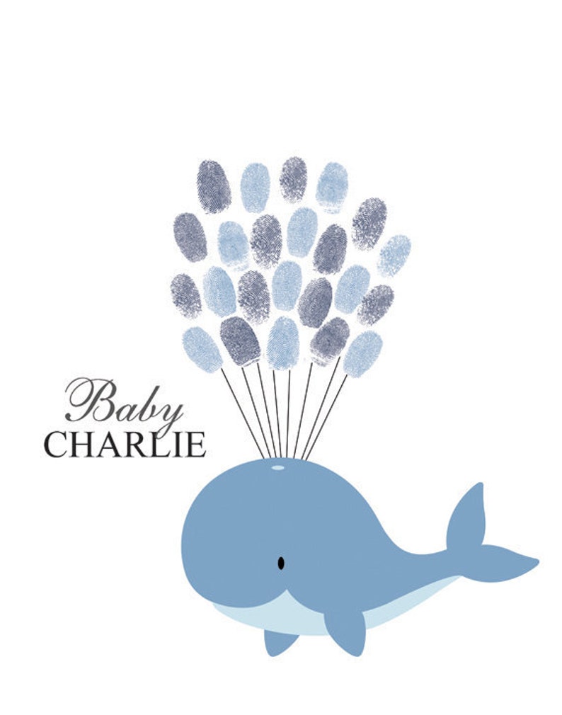 Baby Shower Guest Book Alternative Whale Baby Shower Whale Etsy