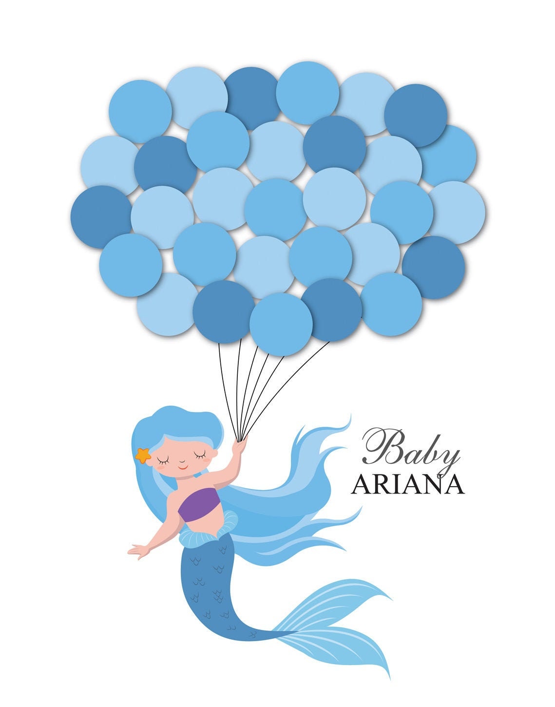 Mermaid Party Guest Book Alternative Mermaid Baby Shower Etsy