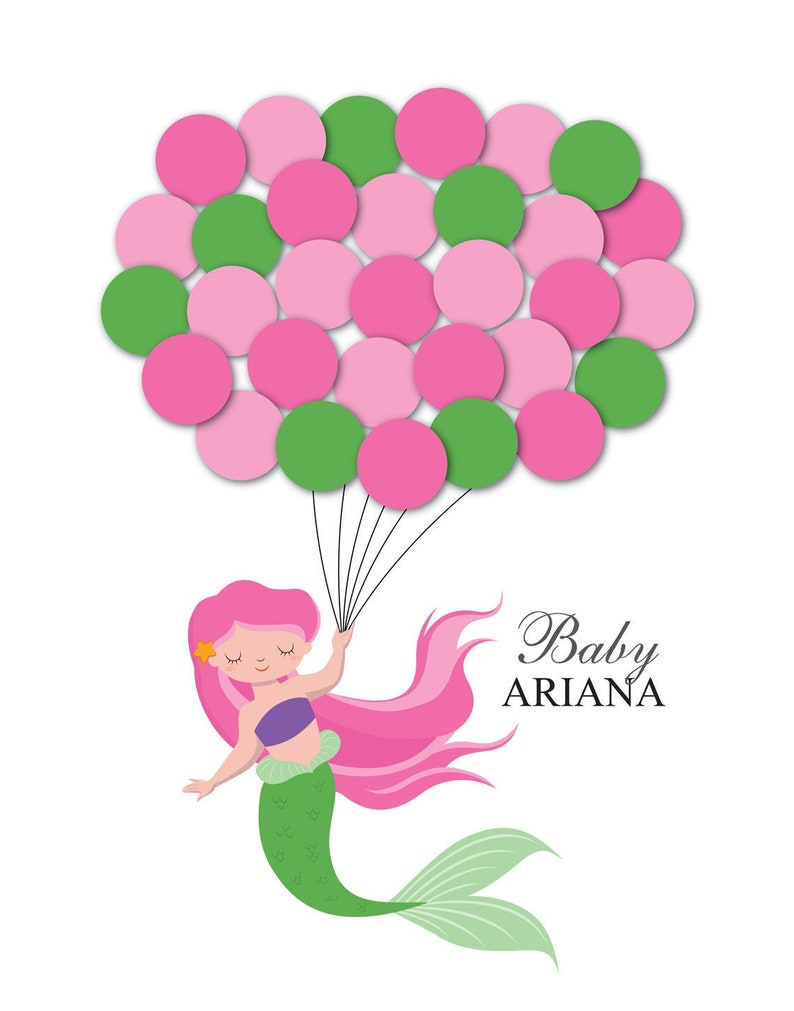 Mermaid Party Guest Book Alternative Mermaid Baby Shower Etsy