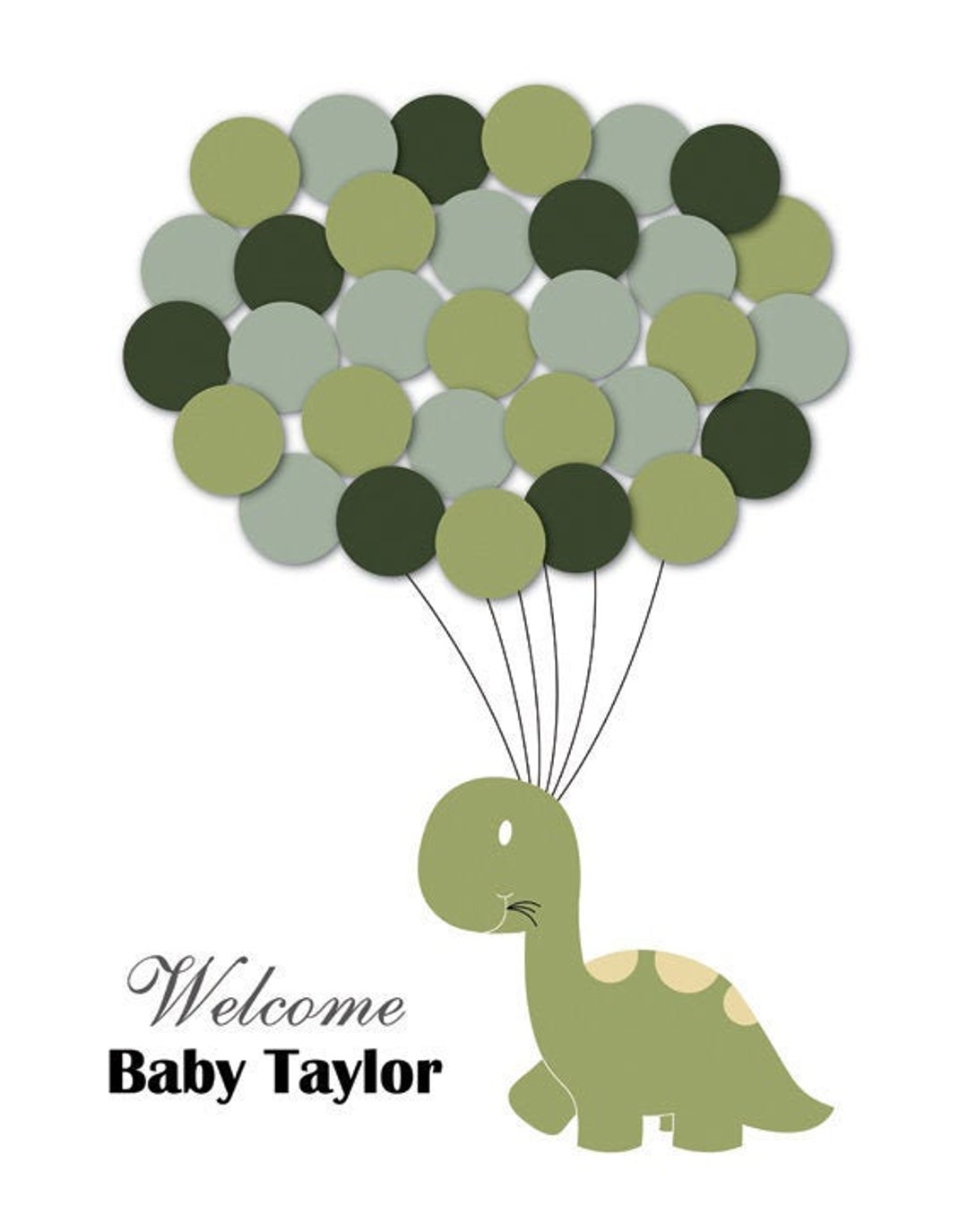 Baby Shower Guest Book Alternative Dinosaur Children Kid - Etsy