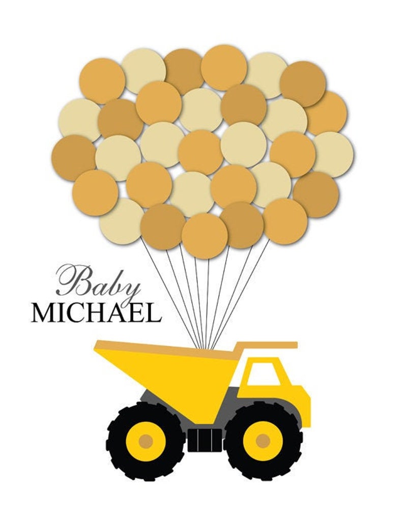 Baby Shower Guest Book Alternative Construction Truck Baby Shower Construction Truck Guest Book Poster Construction Truck Nursery Truck