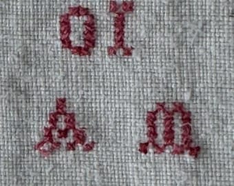 Antique French Linen / Primitive Heavy Linen Flat Sheet