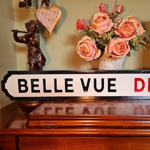 Belle Vue Football Ground Indoor Raised Lettering Faux Cast Iron Effect Old Fashion Doncaster Street Sign Plaque Perfect Home Decor Gift