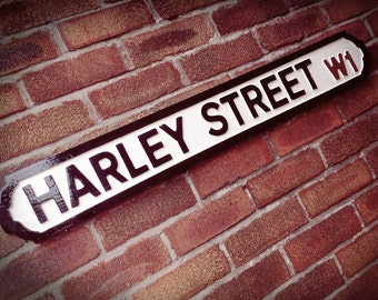 Harley Street Faux Cast Iron Old Fashioned Street Sign