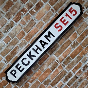 Peckham Indoor Faux Cast Iron Old Fashioned Effect London Street Sign