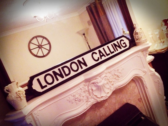 The Clash Inspired London Calling Wood Vintage Street Sign Joe Strummer