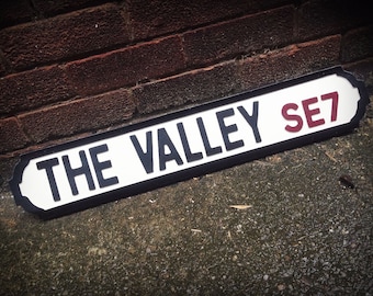 The Valley Charlton Athletic Vintage Street Sign Footaball Ground Road Sign
