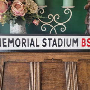 Memorial Stadium Rovers Football Ground Indoor Raised Lettering Faux Cast Iron Effect Old Fashion Bristol Street Sign Plaque Perfect Gift