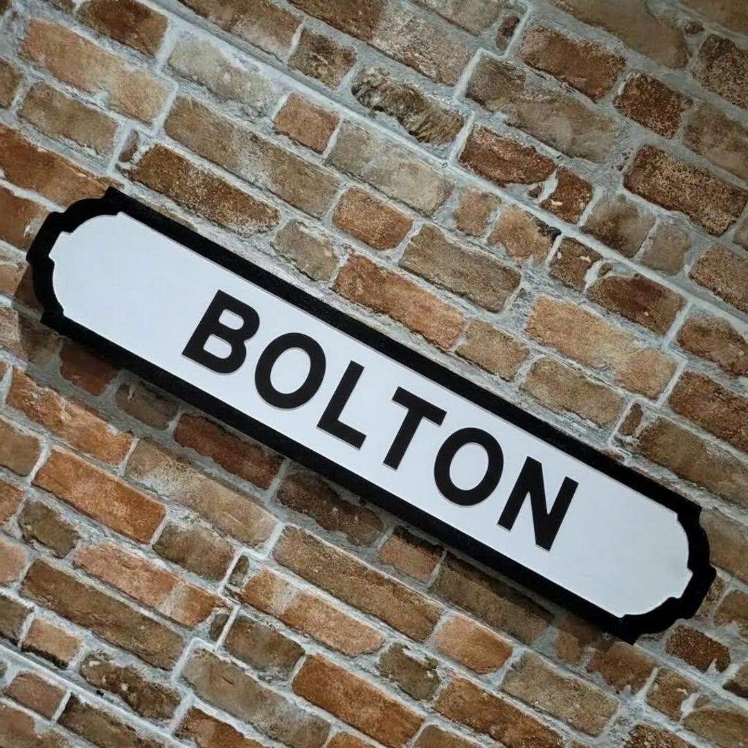 Bolton Sign Wooden Old Fashioned Faux Cast Iron Effect Street Sign ...