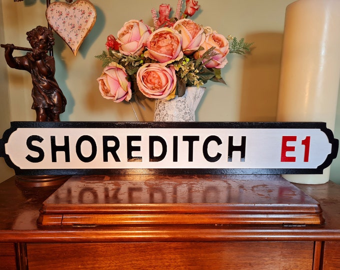 Shoreditch Indoor Faux Cast Iron Old Fashioned Effect London Street Sign