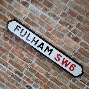 Fulham Indoor Faux Cast Iron Old Fashioned Effect London Street Sign