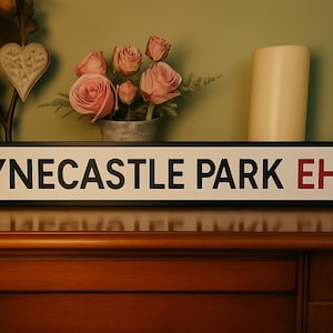 Tynecastle Park Football Ground Indoor Raised Lettering Faux Cast Iron Effect Heart of Midlothian Street Sign Plaque Perfect Home Decor Gift