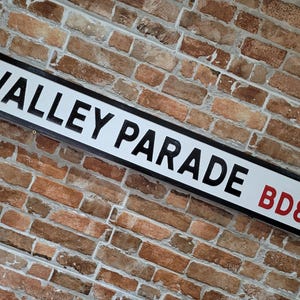 Valley Parade Vintage Bradford City Street Sign Football Ground Road Sign